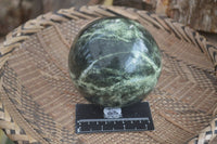 Polished Leopard Stone Sphere With Rosewood Stand x 2 From Zimbabwe