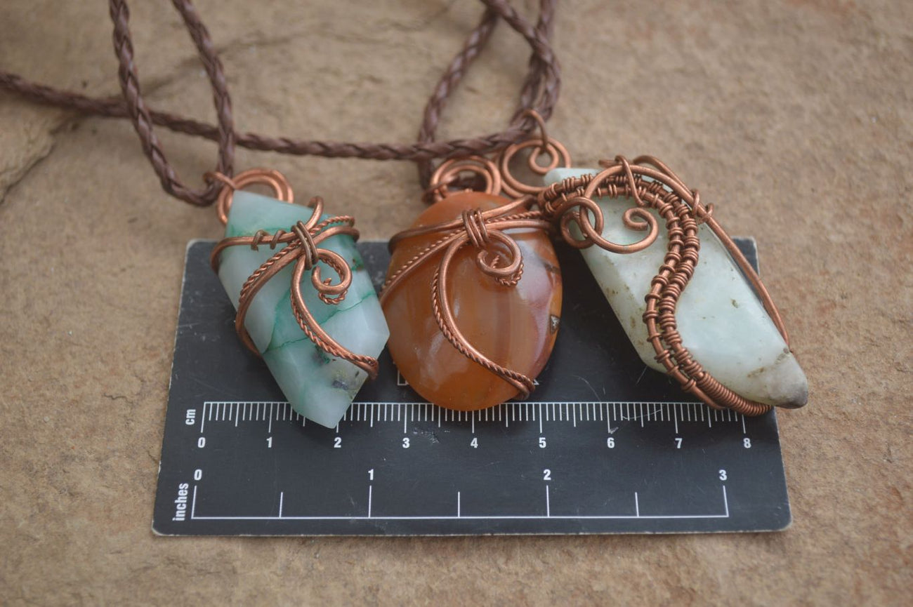 New,hand selling crafted copper wire wrap gemstone pendant