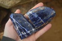 Polished Sodalite Standing Free Forms x 4 From Kunene River, Namibia