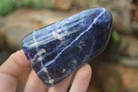 Polished Sodalite Standing Free Forms x 4 From Kunene River, Namibia