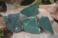 Natural Crystalline Malachite Specimens x 4 From Kasompe, Congo