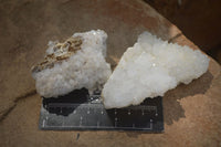 Natural Drusy Quartz Coated Calcite Pseudomorph Specimens x 12 From Lesotho