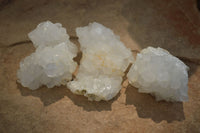 Natural Drusy Quartz Coated Calcite Pseudomorph Specimens x 12 From Lesotho