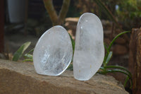 Polished Clear Quartz Standing Free Forms x 2 From Madagascar