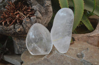 Polished Clear Quartz Standing Free Forms x 2 From Madagascar