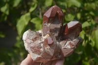 Natural Red Hematoid Quartz Clusters x 3 From Karoi, Zimbabwe