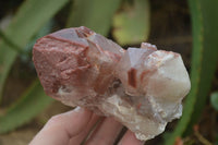 Natural Red Hematoid Quartz Clusters x 3 From Karoi, Zimbabwe