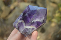 Polished Chevron Amethyst Points x 6 From Zambia