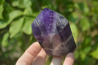 Polished Chevron Amethyst Points x 6 From Zambia