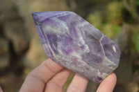 Polished Chevron Amethyst Points x 6 From Zambia