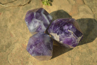 Polished Chevron Amethyst Points x 6 From Zambia