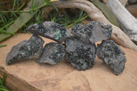 Natural Libethenite Crystals On Dolomite Matrix Specimens x 6 From Shituru, Congo