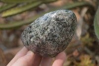 Polished Emerald Chamesite In Matrix Standing Free Forms x 3 From Mutoko, Zimbabwe