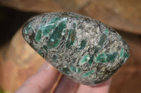 Polished Emerald Chamesite In Matrix Standing Free Forms x 3 From Mutoko, Zimbabwe