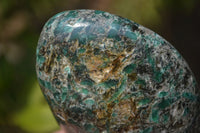 Polished Emerald Chamesite In Matrix Standing Free Forms x 3 From Mutoko, Zimbabwe