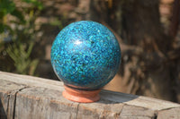 Polished Chrysocolla Conglomerate Spheres x 2 From Congo