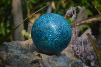 Polished Chrysocolla Conglomerate Spheres x 2 From Congo