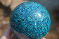 Polished Chrysocolla Conglomerate Spheres x 2 From Congo