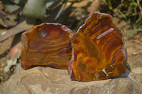 Polished On One Side Nguni Jasper Specimens x 3 From Prieska, South Africa