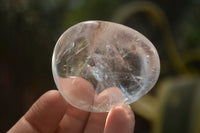 Polished Clear Quartz Palm Stones x 40 From Madagascar