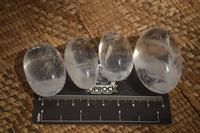 Polished Clear Quartz Palm Stones x 40 From Madagascar