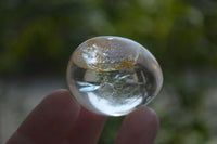 Polished Clear Quartz Palm Stones x 40 From Madagascar