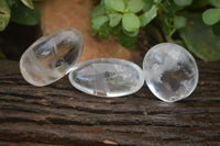 Polished Clear Quartz Palm Stones x 40 From Madagascar