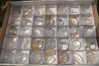 Polished Clear Quartz Palm Stones x 40 From Madagascar