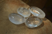 Polished Clear Quartz Palm Stones x 40 From Madagascar