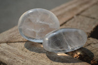 Polished Clear Quartz Palm Stones x 40 From Madagascar