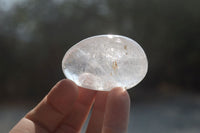 Polished Clear Quartz Palm Stones x 40 From Madagascar