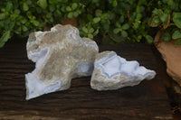 Natural Blue Lace Agate Specimens x 2 From Nsanje, Malawi