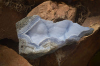 Natural Blue Lace Agate Specimens x 2 From Nsanje, Malawi