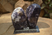 Polished Lepidolite Standing Free Forms x 3 From Zimbabwe