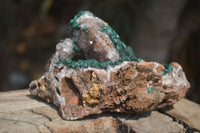 Natural Ball Malachite On Quartz Matrix Specimen x 1 From Kambove, Congo