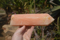 Polished Orange Twist Calcite Towers x 2 From Madagascar