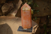 Polished Orange Twist Calcite Towers x 2 From Madagascar