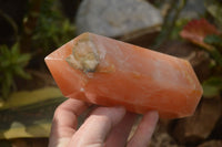 Polished Orange Twist Calcite Towers x 2 From Madagascar