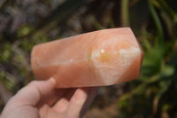 Polished Orange Twist Calcite Towers x 2 From Madagascar