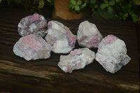 Natural Rubellite Pink Tourmaline Matrix Specimens x 6 From Namibia