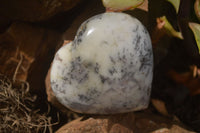 Polished Dendritic Opal Hearts x 12 From Moralambo, Madagascar