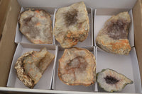 Natural Zululand Amethyst Agate Geodes x 6 from Jozini, South Africa