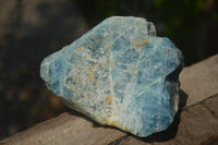 Natural Blue Aquamarine Cobbed Specimens x 3 From Angola