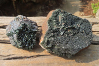 Natural Libethenite Crystals On Dolomite Matrix Specimens x 2 From Shituru, Congo