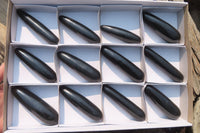 Polished Black Basalt Massage Wands x 12 From Madagascar