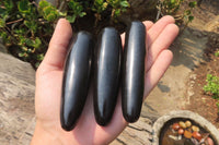 Polished Black Basalt Massage Wands x 12 From Madagascar