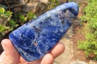 Polished Sodalite Standing Free Forms x 5 From Kunene River, Namibia