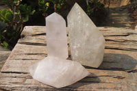 Polished Clear Quartz Crystals x 3 From Angola