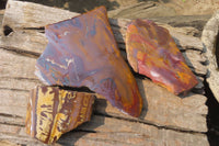 Polished On One Side Nguni Jasper Specimens x 3 From Prieska, South Africa