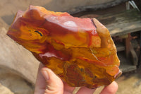 Polished On One Side Nguni Jasper Specimens x 3 From Prieska, South Africa